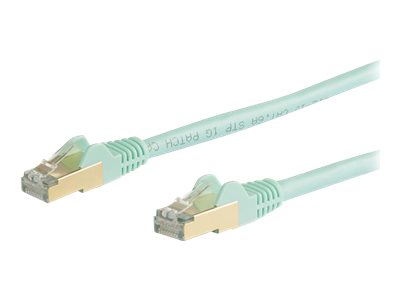 StarTech.com 3 m CAT6a Cable - 10 Category 6a Shielded Snagless RJ45 100W Patch Cord - 10GbE Aqua UL/TIA Certified CAT 6a Afskærmet parsnoet (STP) 3m