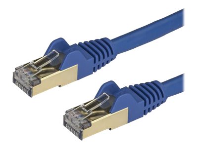 StarTech.com 0.50 m CAT6a Cable - 10 Category 6a Shielded Snagless RJ45 100W Patch Cord - 10GbE Blue UL/TIA Certified CAT 6a Afskærmet parsnoet (STP)