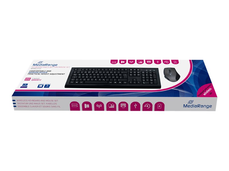 MediaRange MROS104 Sæt med mus og tastatur Trådløs