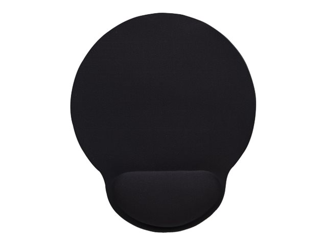Manhattan Wrist-Rest Gel Mouse Mat/Pad, 241 x 203 x 40 mm, non slip base, Black, Lifetime Warranty, Card Retail Packaging Musemåtte med håndledsstøtte