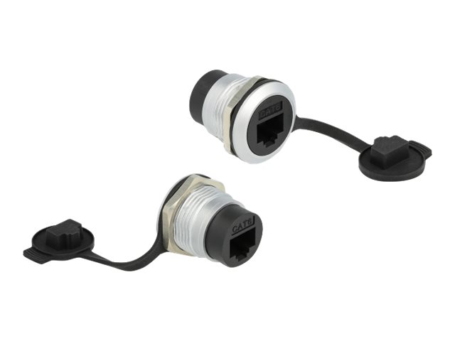 Delock - klik i-modul - CAT6 med beskyttende støvhætte IP67 støv og vandtæt - 1 netværkssokkel - sort