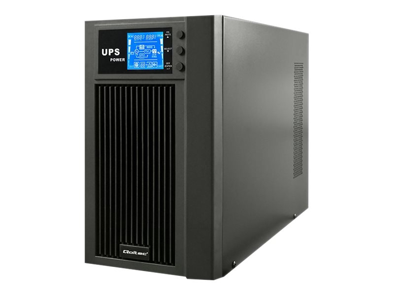 UPS online 3 kVA – Qoltec Pure Sine Wave med LCD og USB
