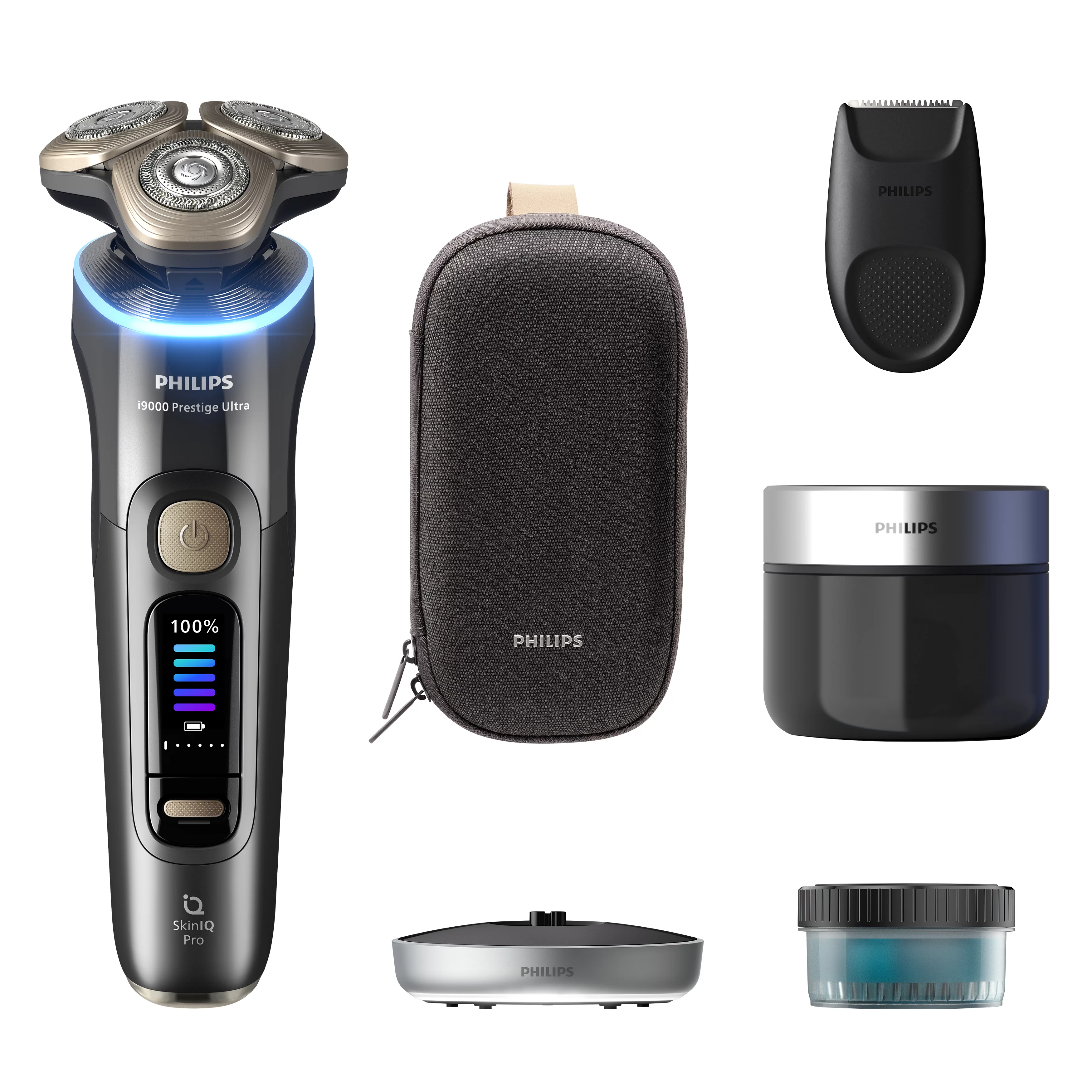 Philips i9000 Prestige Ultra XP9402 - Shaver - trådløs - mørk skifer