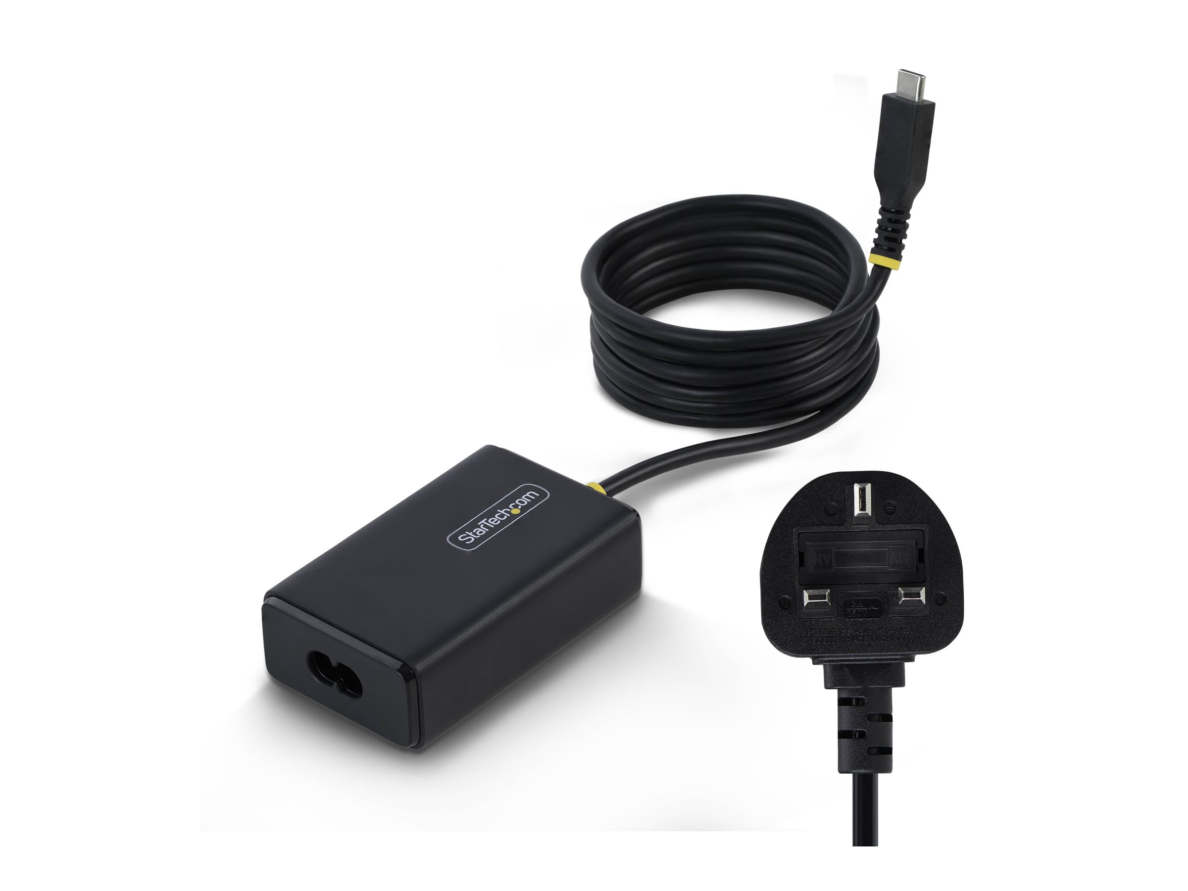 StarTech.com - USB-C power adapter - with 1.5m Tethered USB-C Cable - 65 Watt Strømforsyning - 65 Watt - ATX - 80 Plus