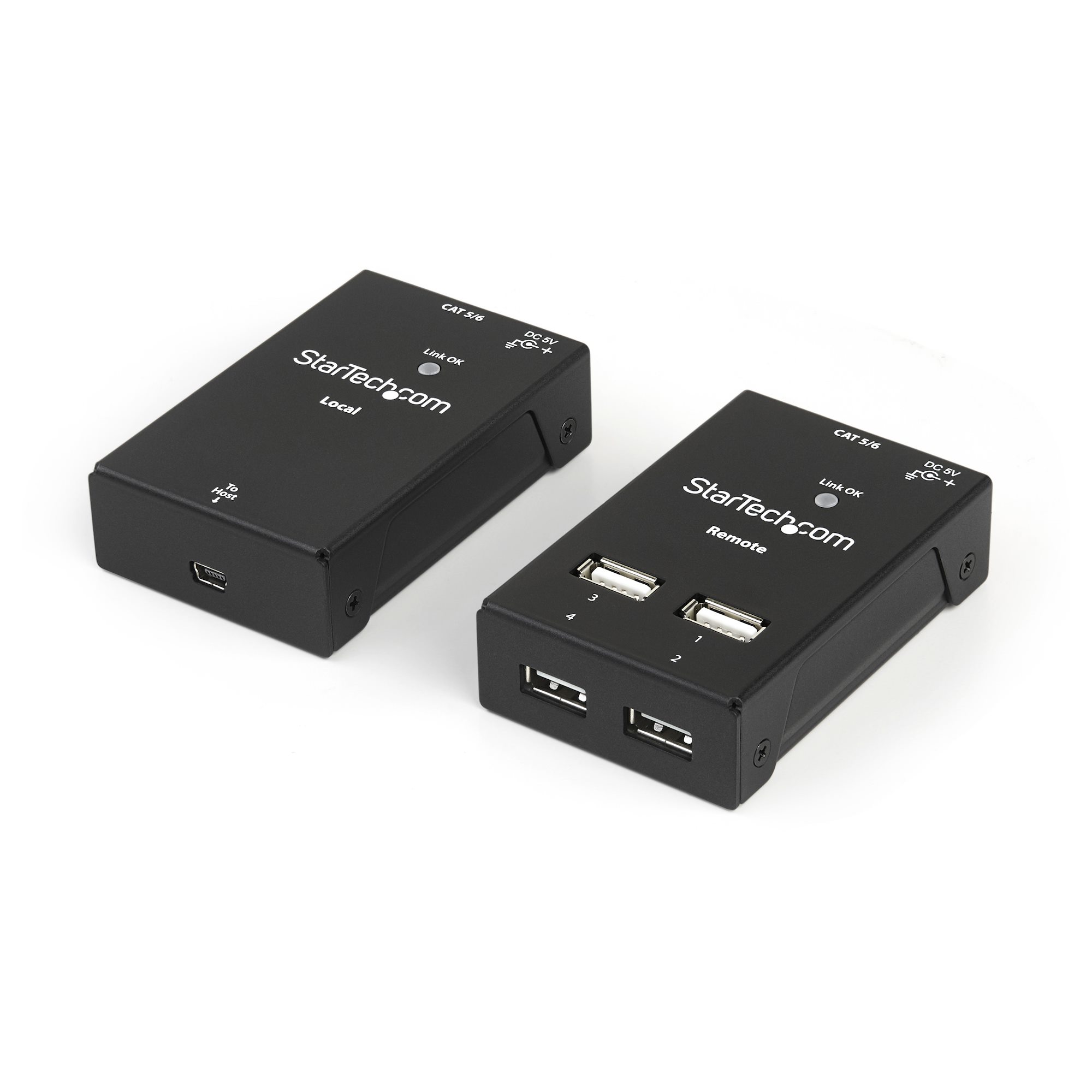 StarTech.com 4-Port USB 2.0 Extender - 165ft (50m) USB Over Cat5/Cat6 Extender - Compact USB 2.0 Over Extender (USB2004EXTV) USB-forlængerkabel billede