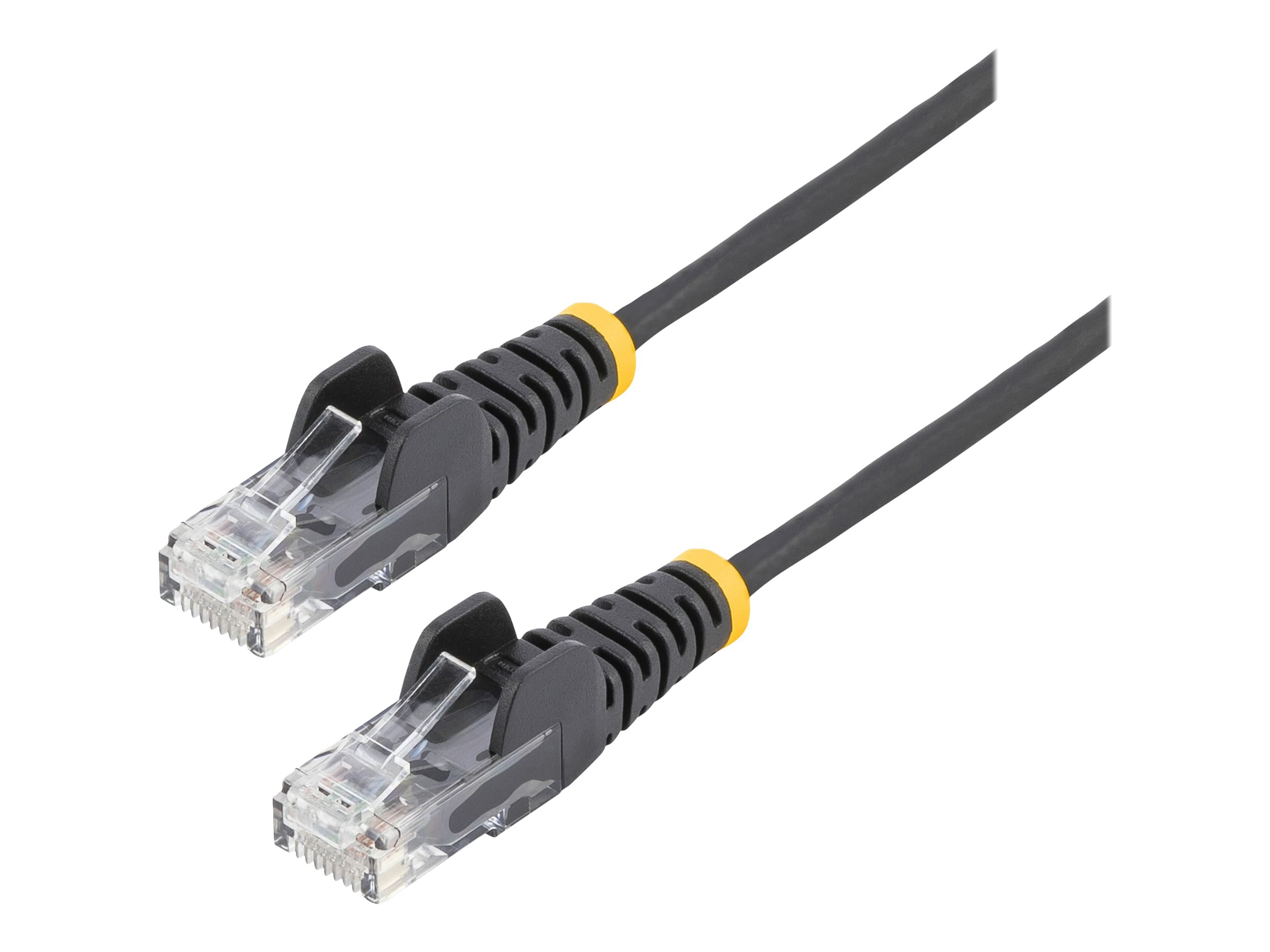StarTech.com 0.5 m CAT6 Cable - Slim CAT6 Patch Cord - Black - Snagless RJ45 Connectors - Cable - 28 AWG (N6PAT50CMBKS) CAT 6 50cm Patchkabel Sort