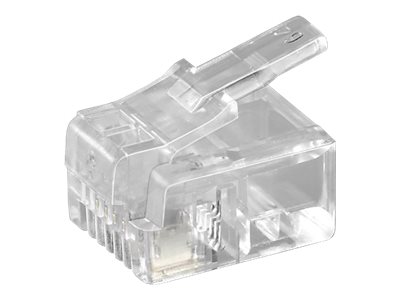 Pro RJ11 modular plug for flatcable 4 pol. - Transparent