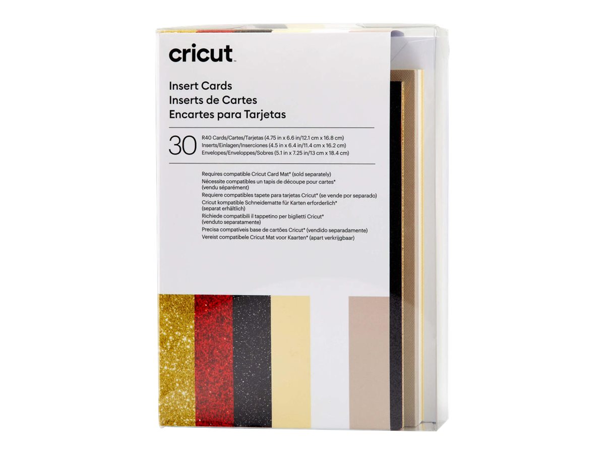 Cricut Glitz and Glam Sampler - insert card set - 30 pieces - black white red cream gold taupe