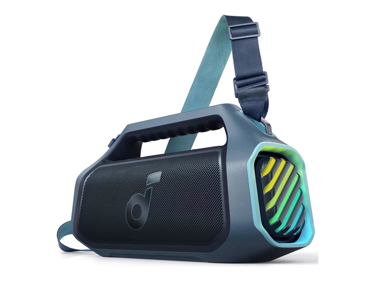 Soundcore Boom 2 Plus - Højttaler - til transportabel brug - trådløs - Bluetooth - App-kontrolleret - 100 Watt - 2-vejs - explorer blå
