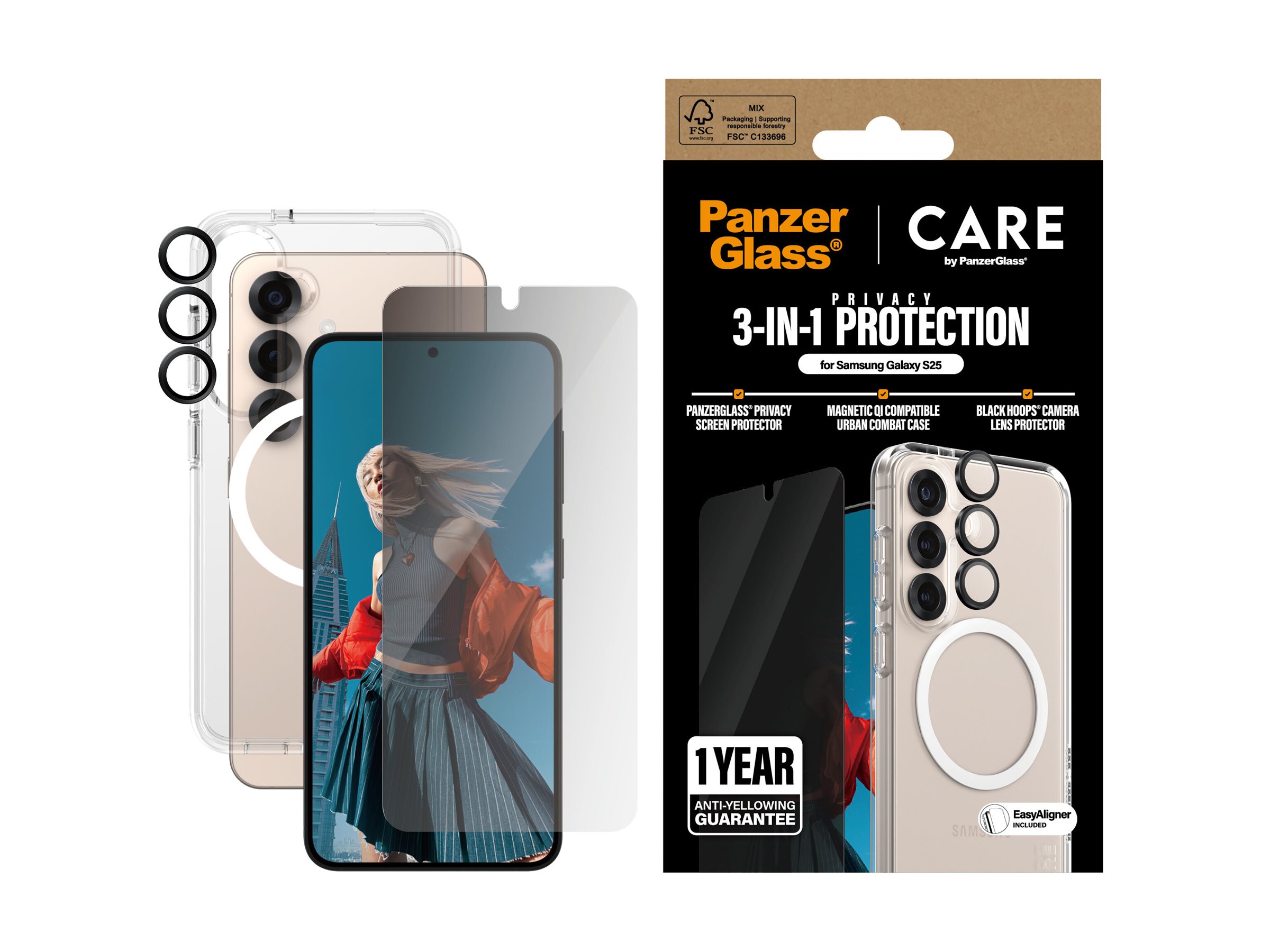 CARE by PanzerGlass Urban Combat Beskyttelsescover Hvid Gennemsigtig billede