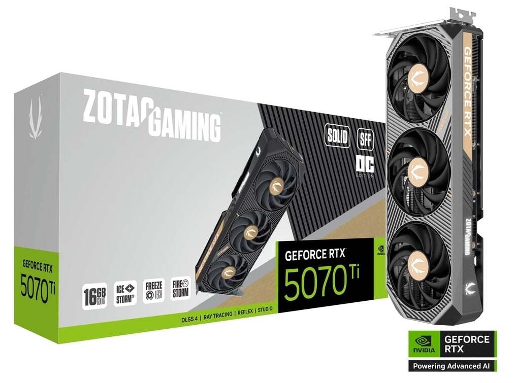 ZOTAC GeForce RTX 5070 Ti Solid SFF OC - 16GB GDDR7 RAM - Grafikkort