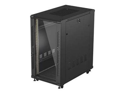 Lanberg FF01 series - rack - 600 x 1000 flat pack with glass door - 22U