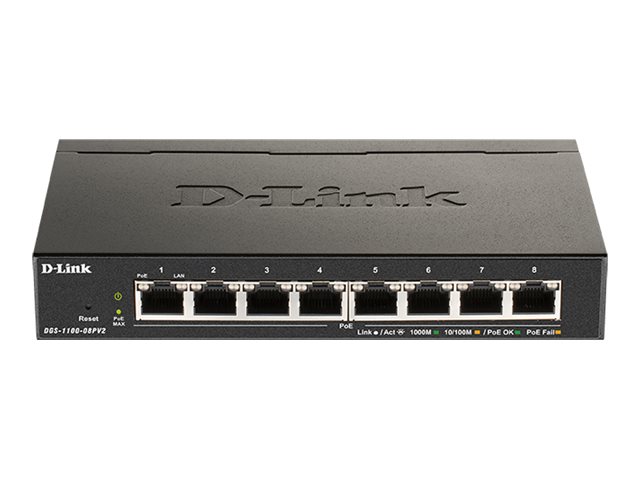 D-Link DGS-1100-08PV2 8-Port PoE Administrerbar Gigabitswitch