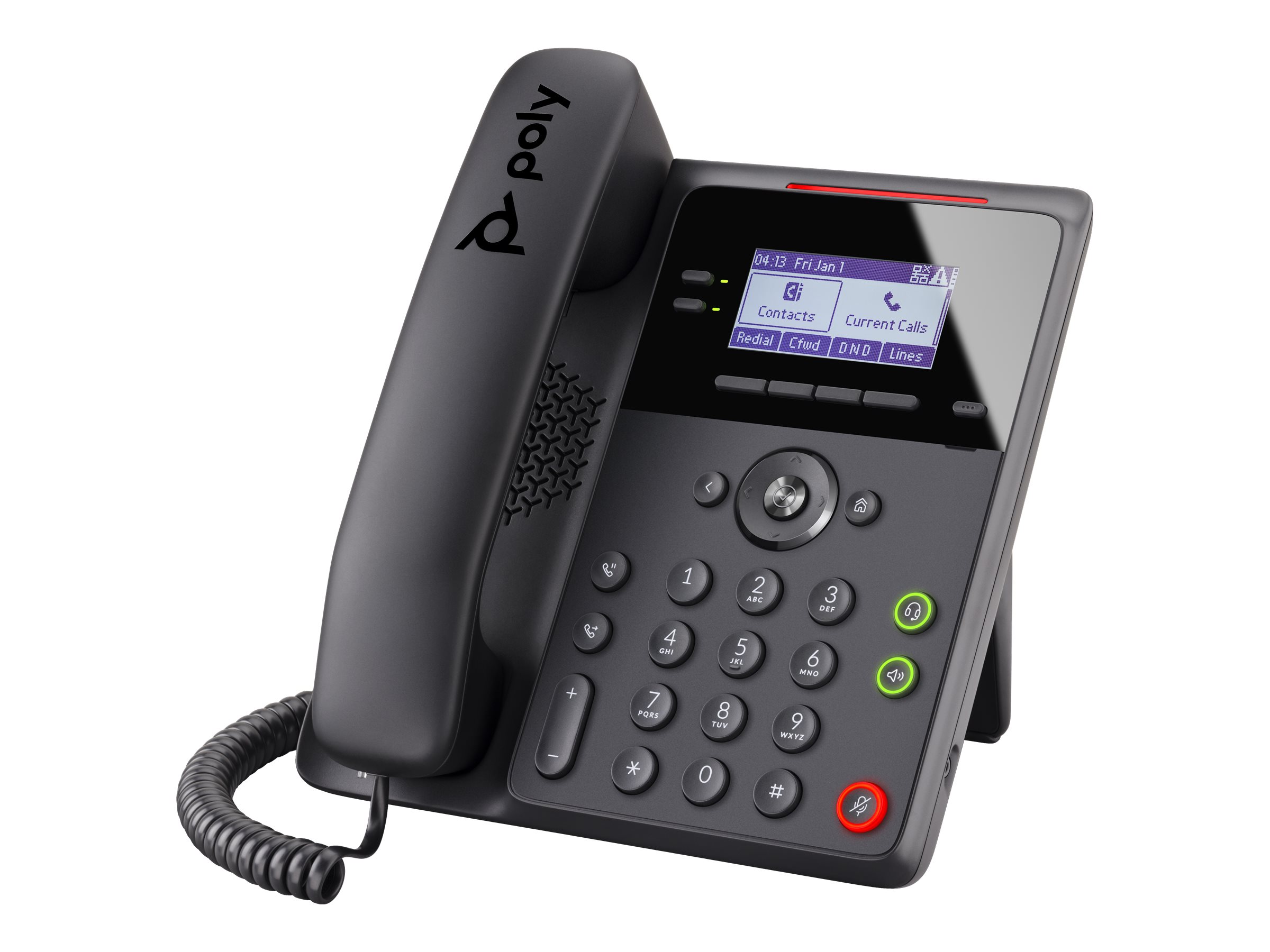 HP Poly Edge B10 - VoIP-telefon med opkalds-ID/opkald venter - 5-vejs opkaldskapacitet - SIP, SDP - 8 linier - sort