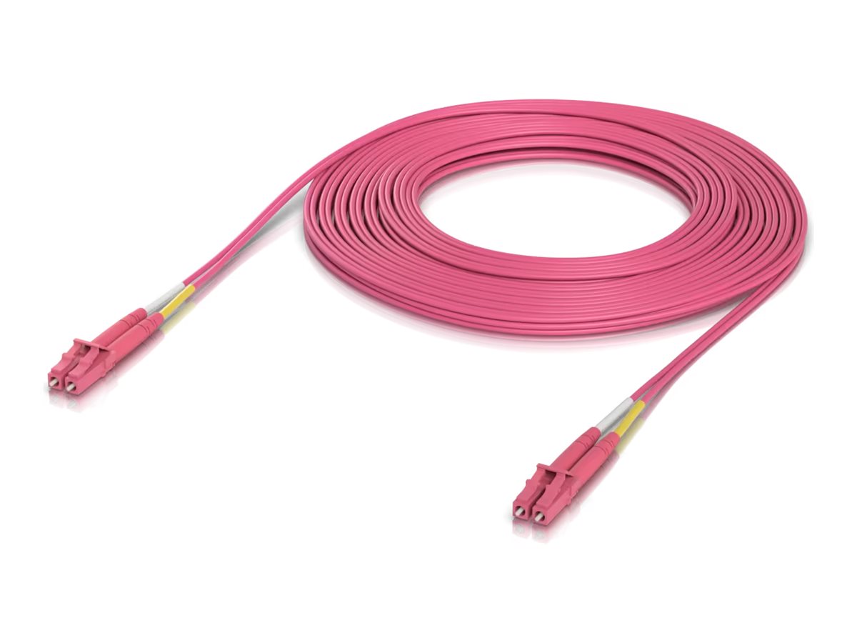 Ubiquiti UniFi OM4 Duplex LC UPC Fiber Patch Cable 10m - Pink - 10m