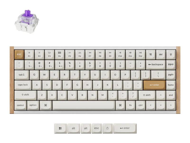 Keychron K2 HE - Special Edition - tastatur - magnetisk kontakt specialt - 75% - baggrundsbelysning - trådløs - 2.4 GHz, USB, Bluetooth 5.2 - tastkontakt: Gateron Double-Rail Nebula (hot-swappable) - hvid