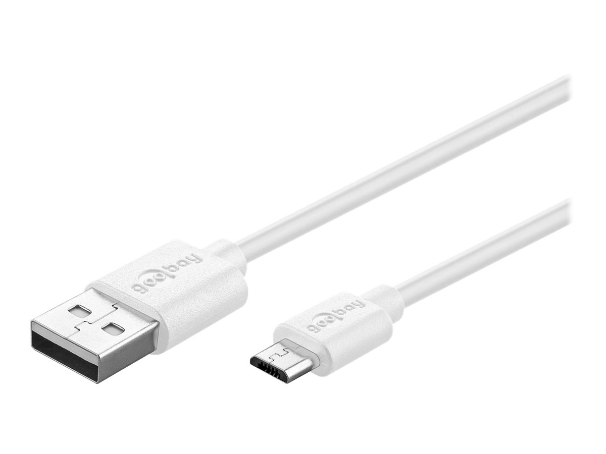 Micro USB Kabel - 2.5A - 1m - USB A - Hvid (77527)