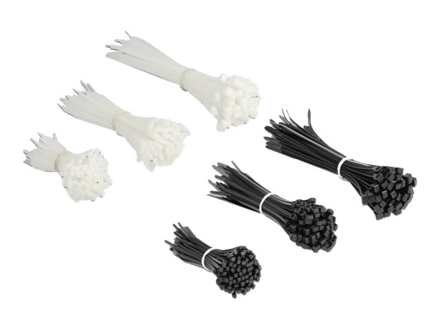 Delock Cable tie assortment box 500 pieces Sort Hvid