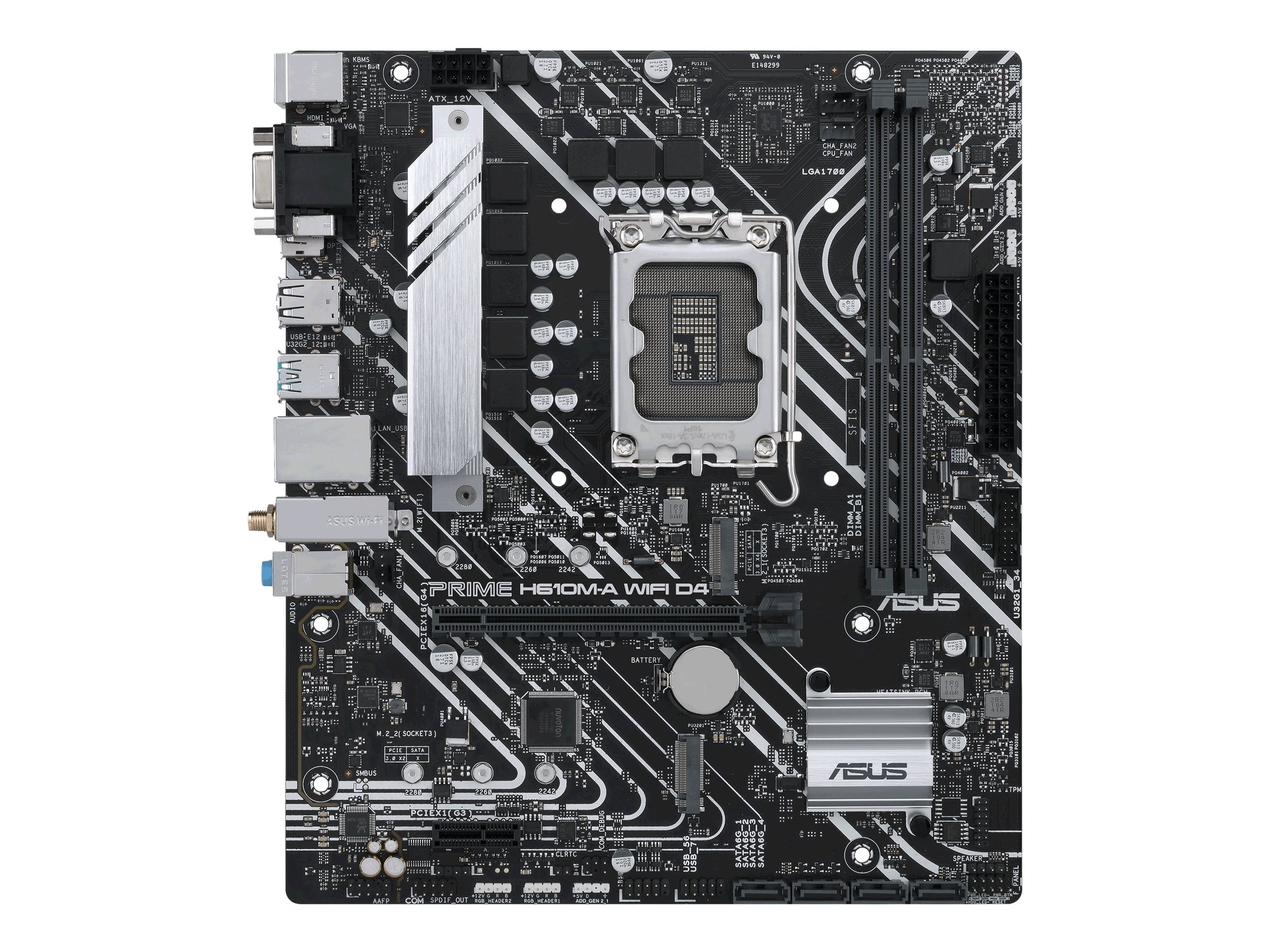 ASUS PRIME H610M-A WIFI D4 Bundkort - Intel H610 - Intel LGA1700 socket - DDR4 RAM - Micro-ATX