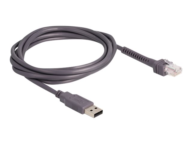 Delock - Stregkodescannerkabel - USB Type A (han) til RJ-50 (han) - 2 m - grå