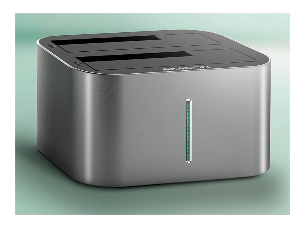 AXAGON ADSA-DC - HDD dockingstation - båse: 2 - 2.5, 3.5 - SATA 6Gb/s - USB-C 3.2 (Gen 1)