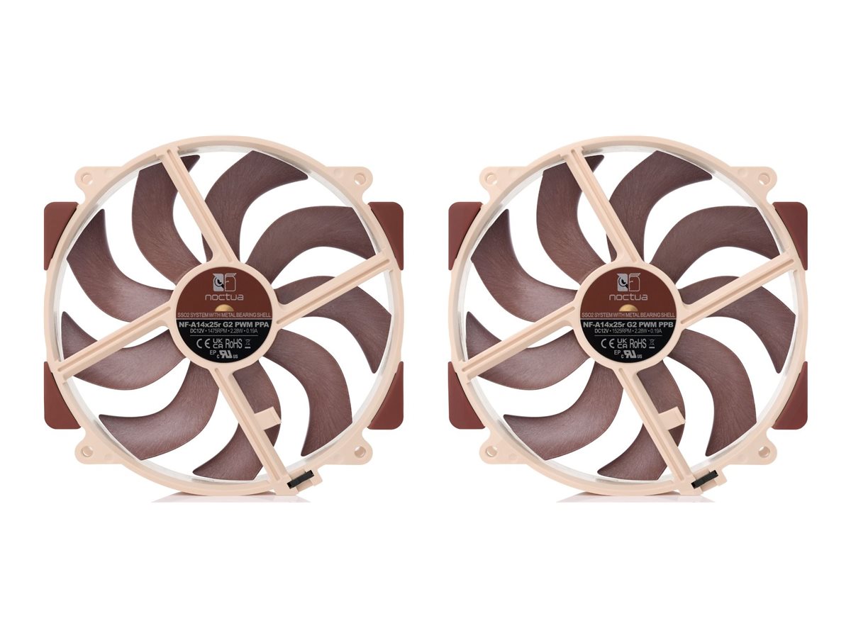 Noctua NF-A14X25R G2 PWM SX2 PP Ventilationspakke for system 1-pack Beige Brun 140 mm