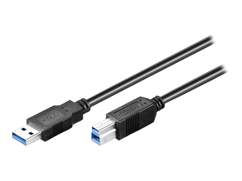USB 3.0 kabel - A han til B han, Sort (0,25m)