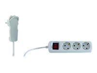 REV Stikdåse 3-stik Hvid 2m