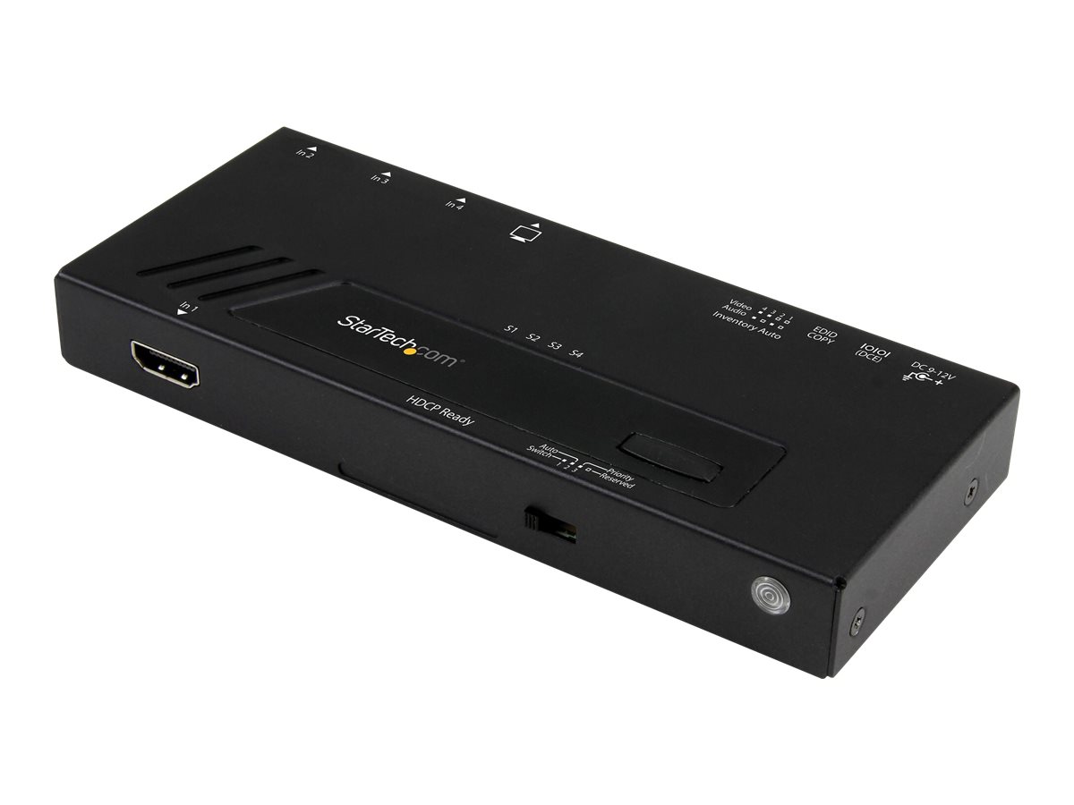 StarTech.com 4 Port HDMI - 4K ing, Auto-Sensing & Serial Control - Automatic 4x1 HDMI Video er Box (VS421HD4KA) Video-/audioswitch HDMI
