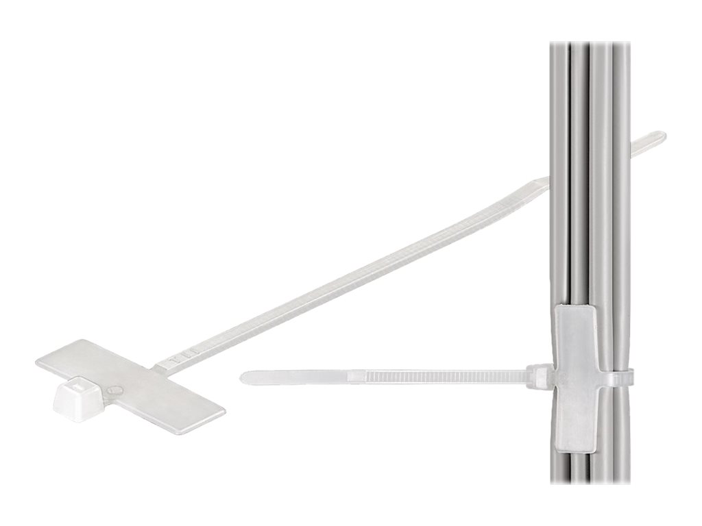 Kabelstrips m. skrivefelt - 2,5x100mm, Klar (100 stk.)