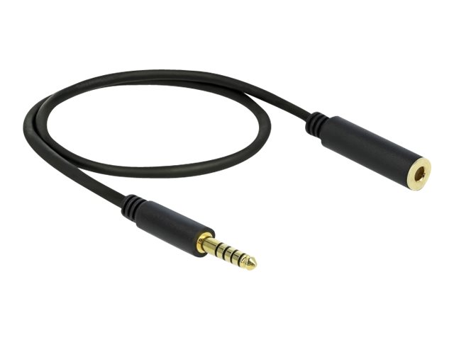 Delock - Forlængerkabel til audio - balanceret stereo 4,4 mm han til balanceret stereo 4,4 mm hun - 0.5 m - sort
