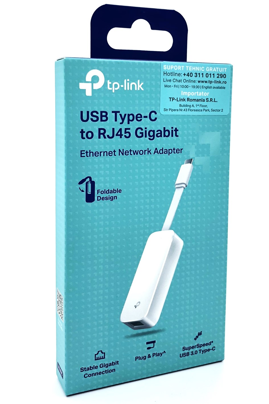 TP-Link UE300C USB Type-C to RJ45 Gigabit Ethernet Network Adapter - Netværksadapter - USB-C - Gigabit Ethernet