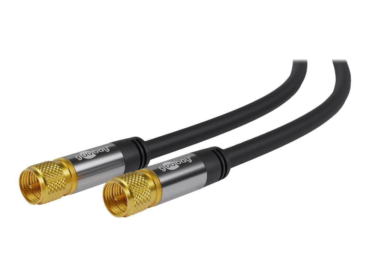 Goobay SAT-antennekabel (135 dB), 4x afskærmet guldbelagt, F-stik > F-stik, 3 m