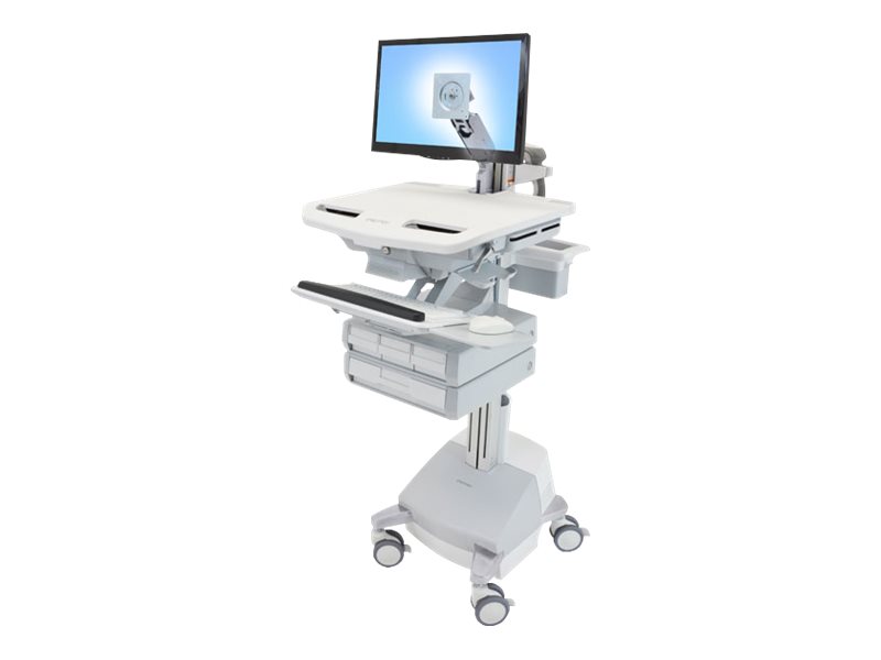Ergotron StyleView Vogn med hjul LCD-display/tastatur/mus/CPU/notebook/stregkodescanner Op til 24"
