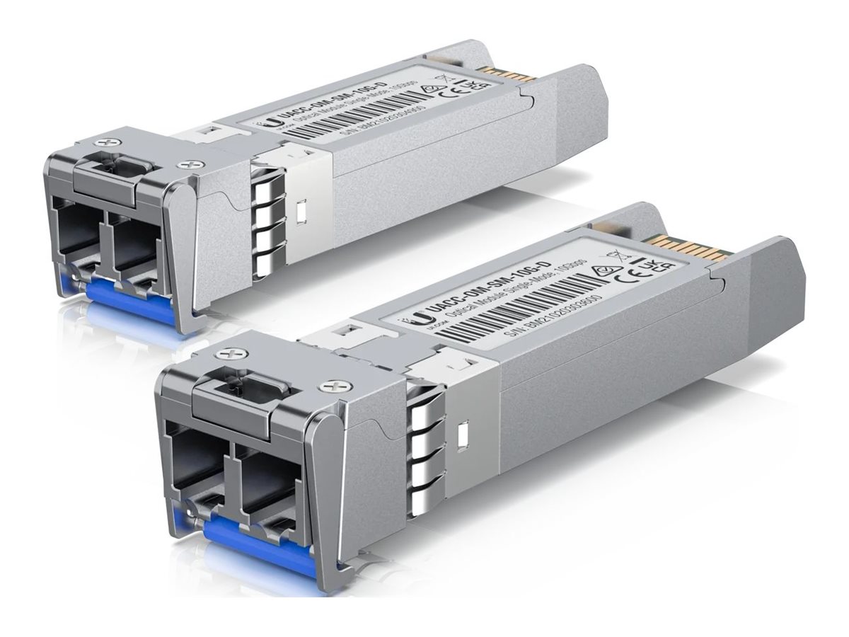Ubiquiti UACC-OM-SM-10G-D - SFP+ transceiver modul - 10GbE - LC enkelttilstand - op til 10 km - 1310 nm (pakke med 2)