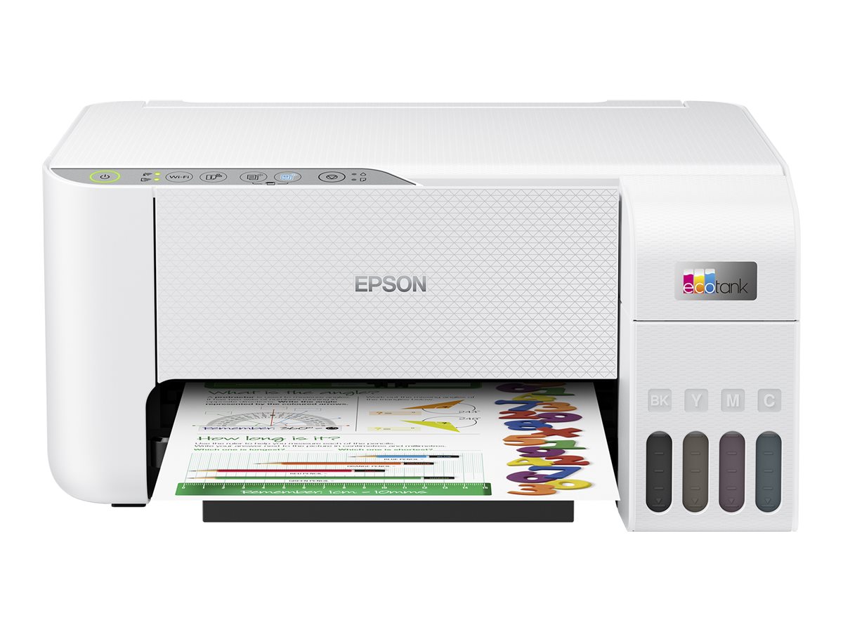Epson EcoTank L3276 - Multifunktionsprinter - farve - blækprinter - ITS - A4/Legal (medie) - op til 10 spm (udskriver) - 100 ark - USB, Wi-Fi - hvid