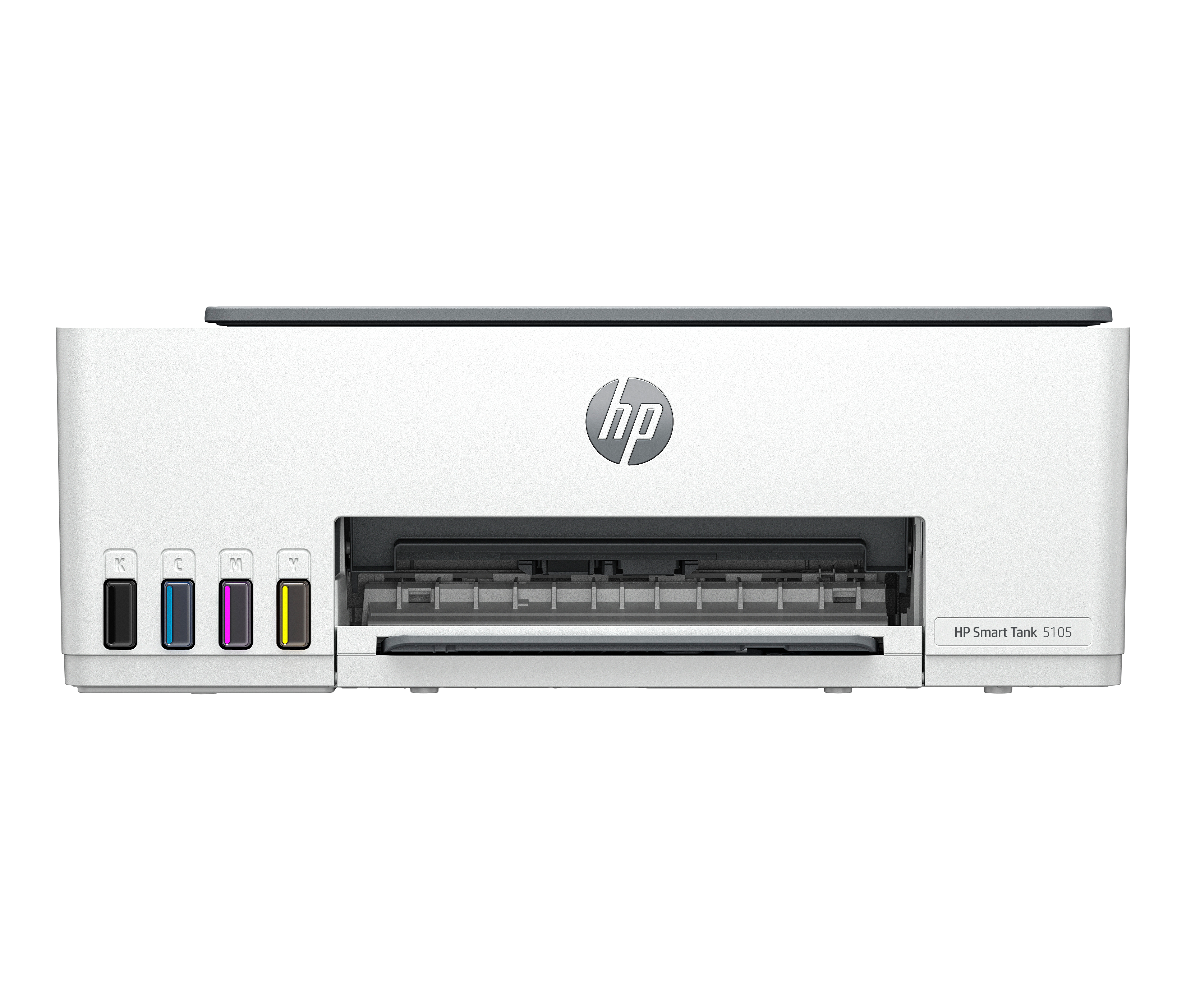 HP Smart Tank 5105 All-in-One - Multifunktionsprinter - farve - blækprinter - kan genopfyldes - Legal (216 x 356 mm) (original) - A4/Legal (medie) - op til 10 spm (kopiering) - op til 12 spm (udskriver) - 100 ark - USB 2.0, Wi-Fi(n), Bluetooth - lys basalt