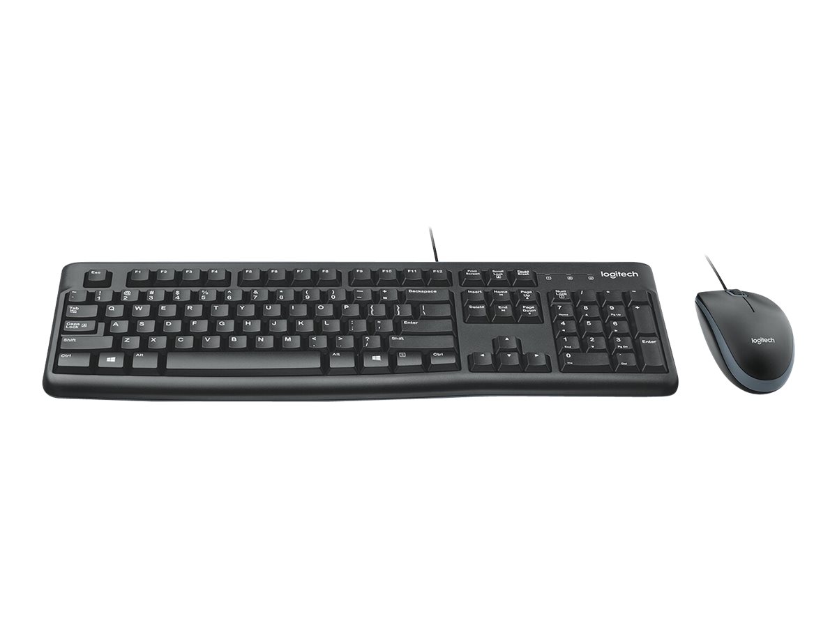Logitech MK120 Desktop - UK - Tastatur & Mus sæt - Engelsk - Sort