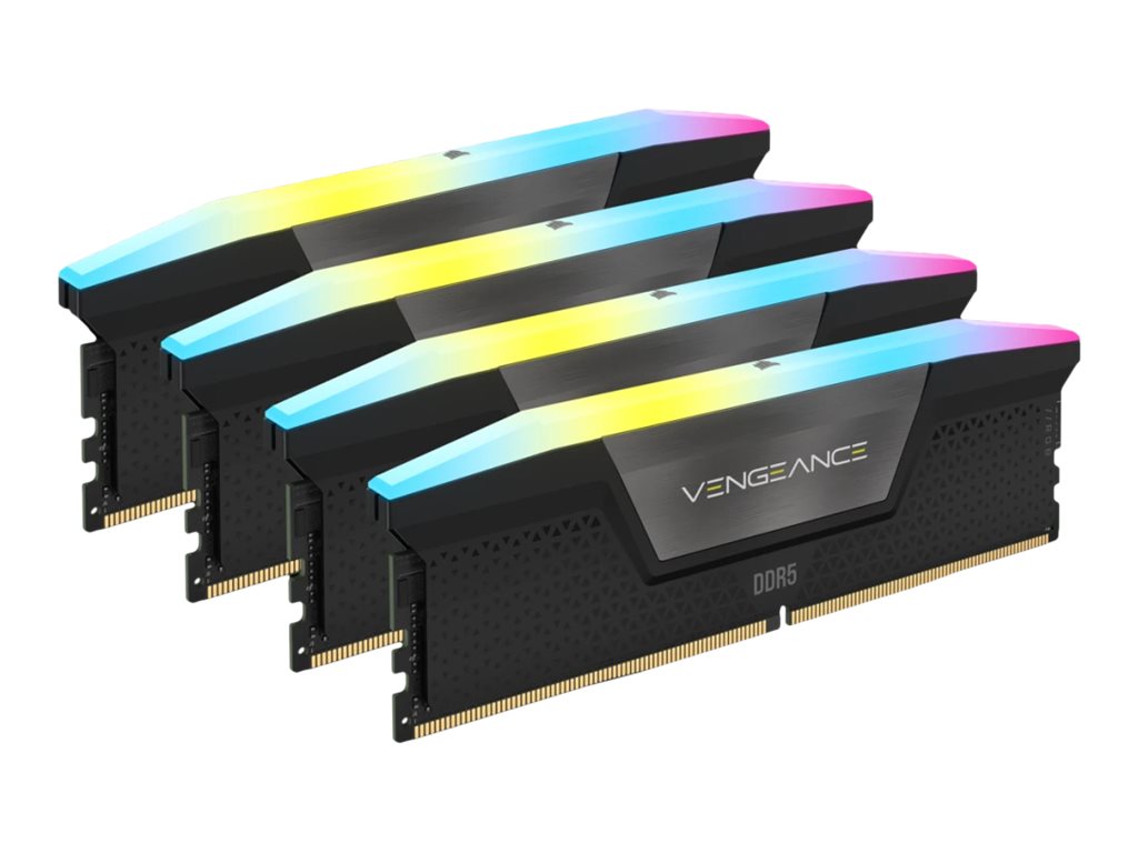 Corsair Vengeance RGB DDR5-6000 - 64GB - CL36 - Quad Channel (4 pcs) - Intel XMP - Sort med RGB