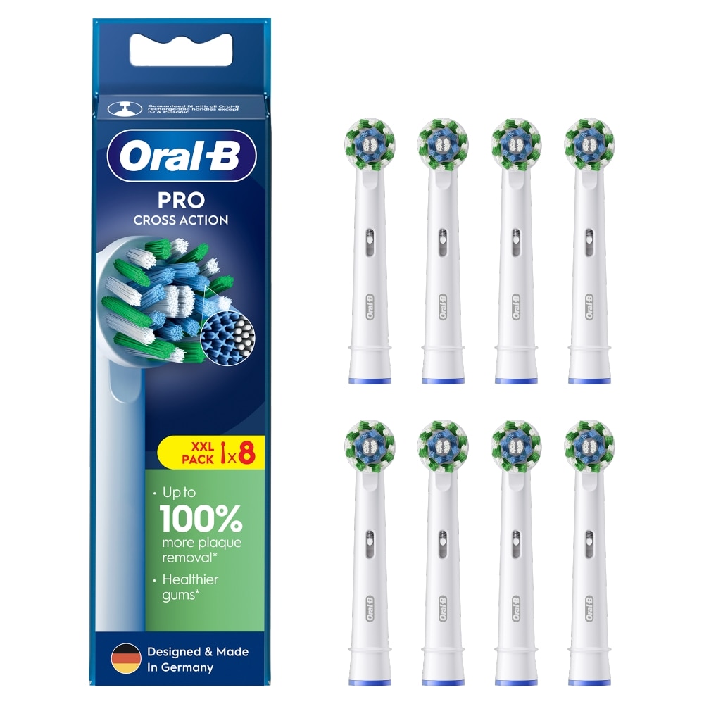 Oral-B Pro Cross Action Brush tips Hvid, 8 stk. Ekstra tandbørstehoveder