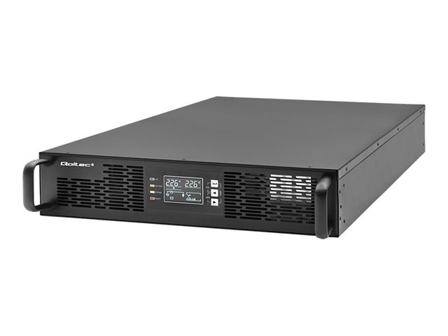 UPS rackmonteret – Qoltec 3 kVA / 3000 W, online, LCD, EPO, USB