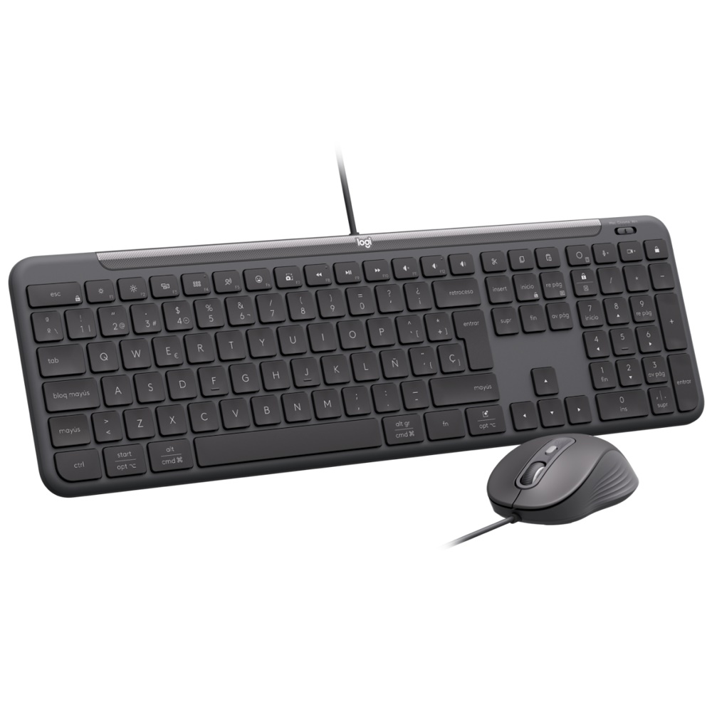 Logitech Signature Slim Wired Combo MK620 for Business - Sæt med mus og tastatur - USB-C - QWERTY - Nordisk - grafit