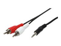 LogiLink Audiokabel 3,5mm-hane - 2 x RCA-hane 1,5m Svart
