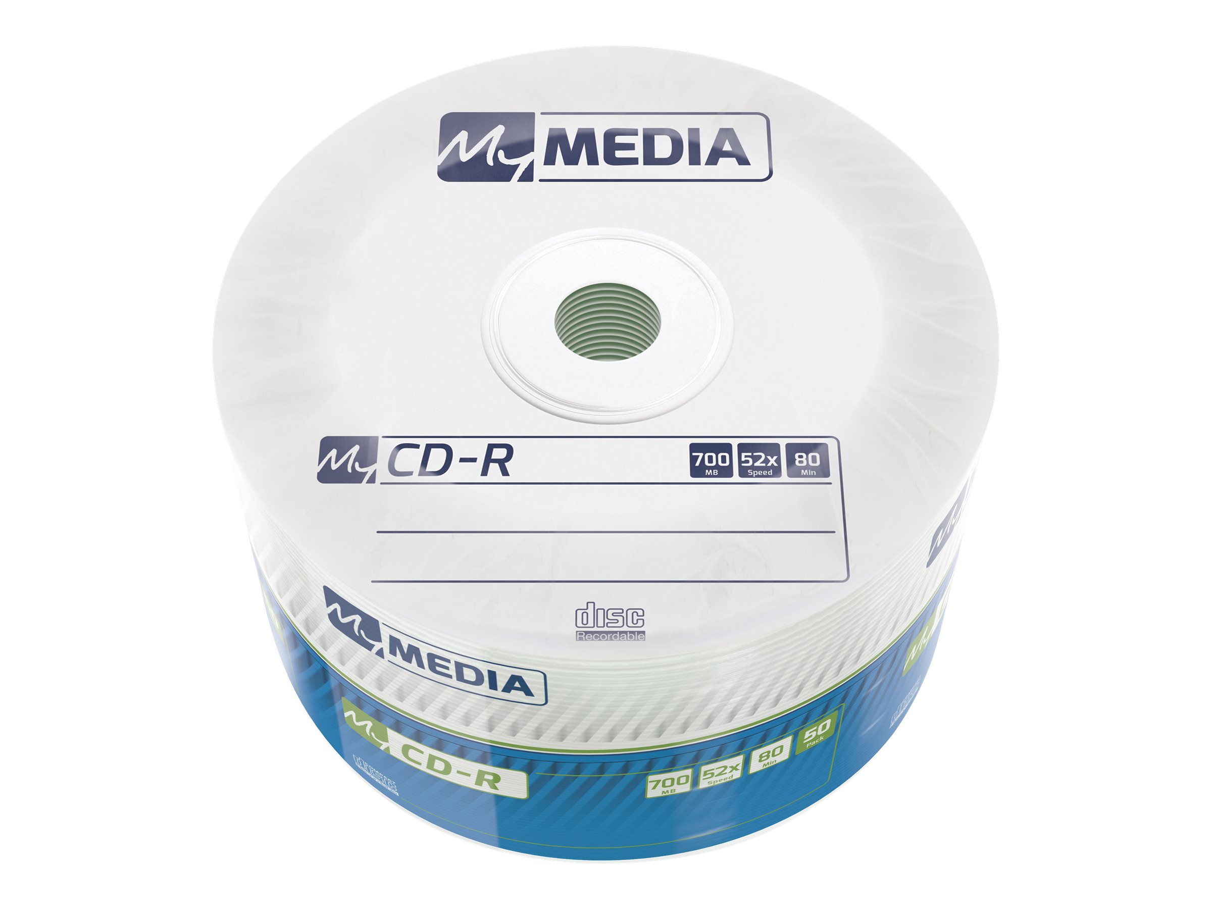 MyMedia - 50 x CD-R - 700 MB (80 min) 52x - matsølv - Brick