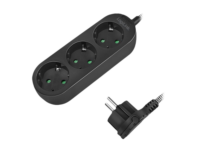 LogiLink Grenuttag 3-vägs med textilkab