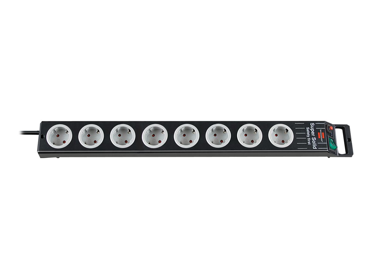 brennenstuhl Super-Solid Line Stikdåse 8-stik Sort Grå 2.5m