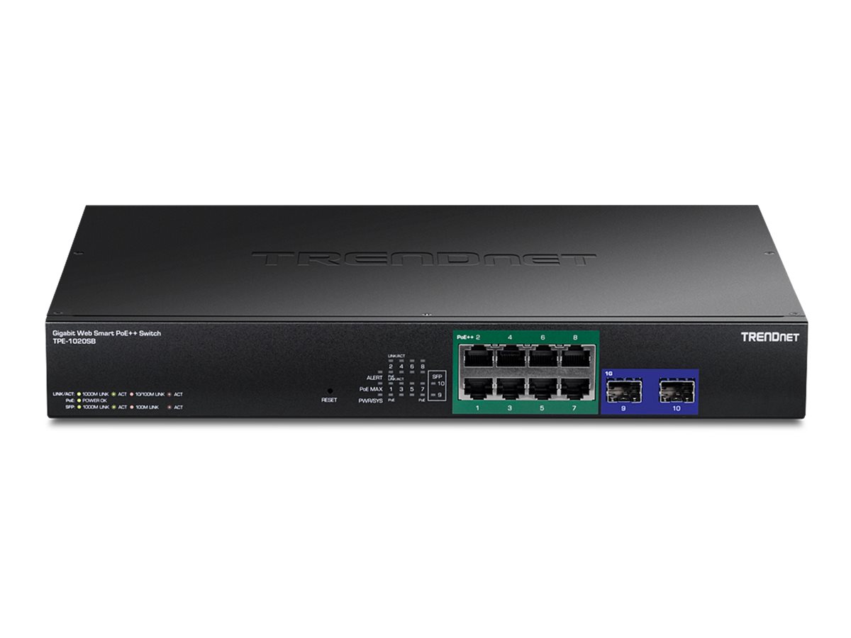 TRENDnet TPE-1020SB - Version v1.0R - switch - 10 ports - smart - rack-mountable - TAA Compliant