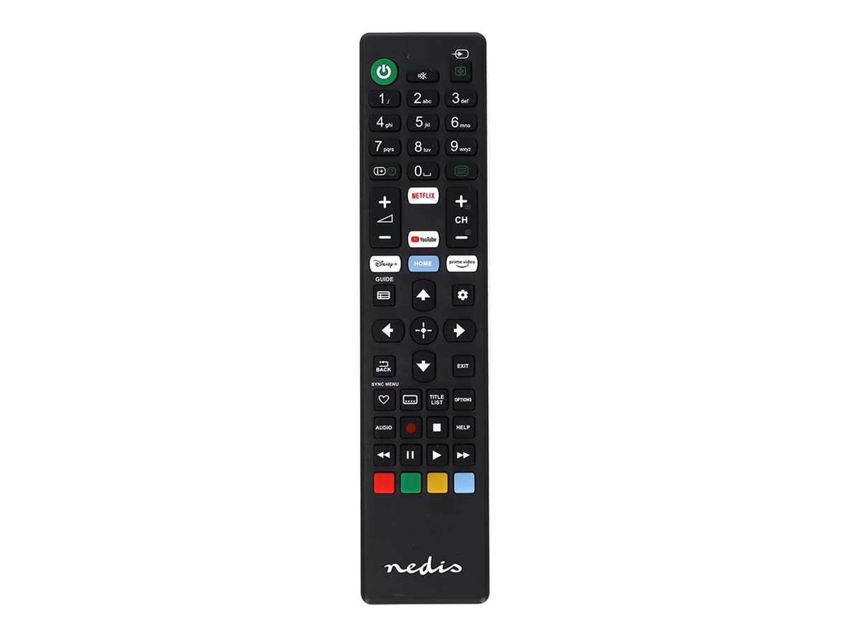 Nedis - Erstatnings Fjernbetjening | Egnet til: Sony | Fast | 1 Enhed | Amazon Prime / Disney + Button / Netflix-knap / Youtube-knap | Infrarød | Sort - TVRC45SOBK