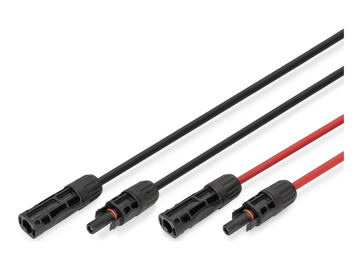 DIGITUS MC4 Stik MC4 Modtager Sort Rød 3m Solar cable extension