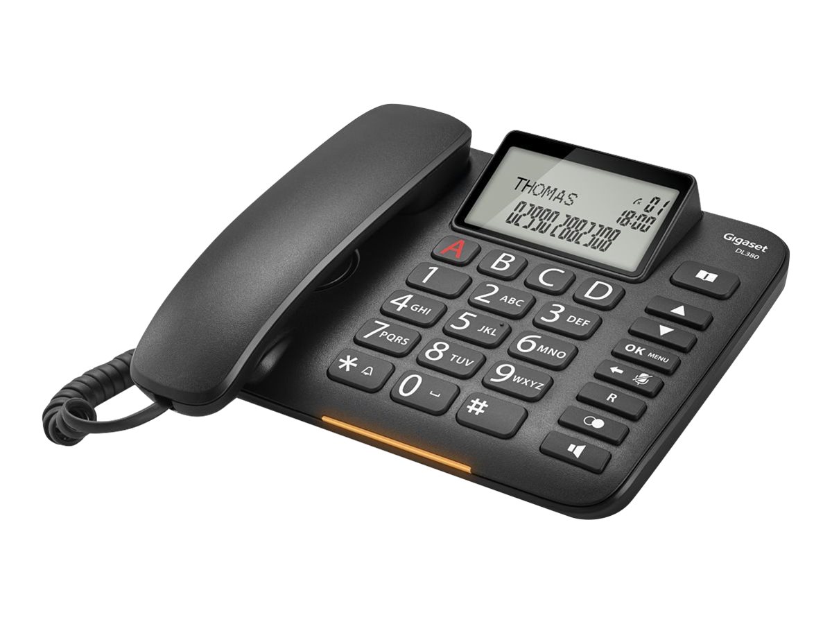Fastnettelefon Gigaset DL380 med nummervisning - sort